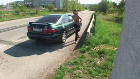 Blowjob outdoor for a nasty amateur slut