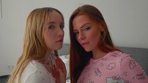 lucky threesome with 19yo stepsisters! young guy caught lesbians getting fuck in a shower! polly yangs & arina fox!