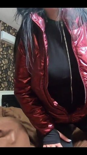 Blowjob in My Tight Jumpsuit & Shiny Downjacket He Came All Over Me 230- Preview