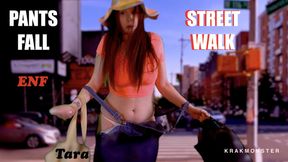 PANTS FALL IN THE STREET ! OVERALLS NIGHTMARE Tara Tied ENF hairy PAWG