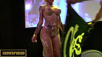 Hot stripper couple on stage