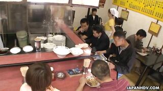 Mimi Asuka fucked in a restaurant in public