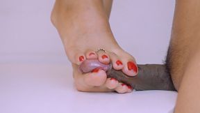 CUM SHOT - Cock Crush Part 2 - Why Can't He Get His Full Length Hard On??? Cum Stomping!