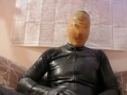 Latex gimp cums