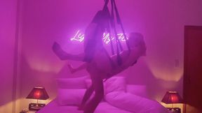 transgirl gets breed in a sex swing