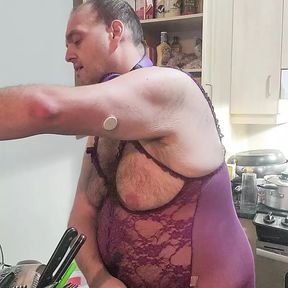 Kitchen in bodysuit