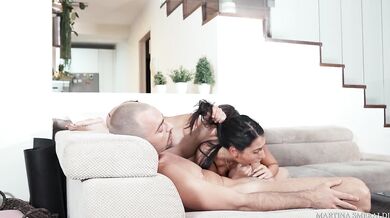 Big Dick Anal and Squirt Threesome with big ass blondie and skinny brunette