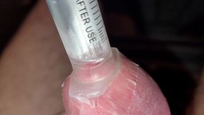 edging to orgasm - measuring my precum and cum