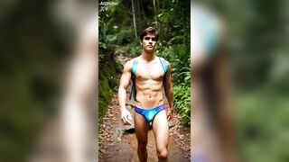 HOMO DAY ON A MOUNTAIN HIKE - ai generated Episodes and Memories from Men' Climbing the Trail and Having Joy Along the Way