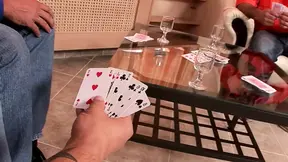 Gang banged man's gaping hole and beautiful blowjob