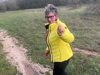 The Anal Granny Outdoors!!!