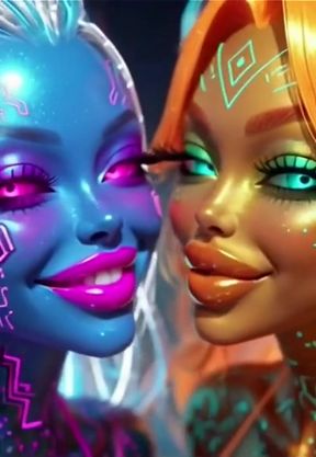 Beautiful Aliens Kiss on Nice Music, Ai Animation