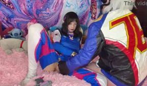 Overwatch Dva cosplay fingering and fuck