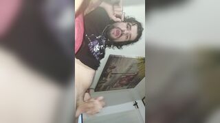 Steamy Man Groans and Smokes Weed While Wanking Humungous Uncircumcised Jizz-shotgun