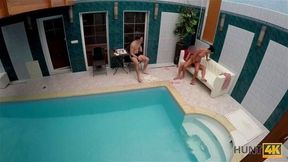 HUNT4K Hottie wants to have fun in the pool so why pleases owner
