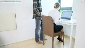 The Secretary Spanked Instead Of Firing, Jizzed In Boss's Face