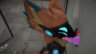 Protogen gets penetrated in the douche (7mins)