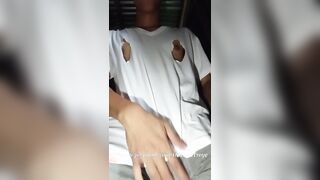 Filipino Red-hot Man Faps in Early Morning while Raining