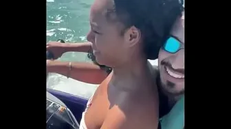 Horny Brazilian Bride Betrays Husband on Honeymoon Trip Fucking the Muscular Jetski Coach Big Dick While Hubby is Away