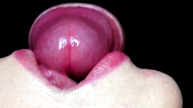 Anonymous glory hole session with wet ASMR blowjob and deep cum swallow