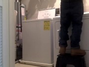 Worker Sagging Jeans and Dick Slip