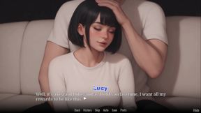 Obsessed Lucy #4, She Uses Her Feet, Animated Cute Roommate Porn Game