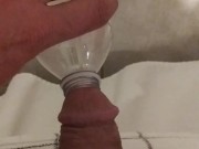 Daddy Dick Pissing In Water Bottle Playing With My Cock On Bed Edge