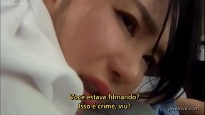 Young Asian beauty Yuuko in her heir's hands