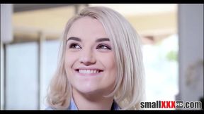 Cute Horny Blonde Tiny 18+ Teen Seduces And Gets Fucked By Her StepDad's Work Friend