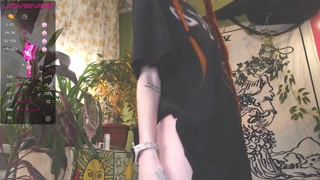 Goth girl tease bush!! natural hairy girl