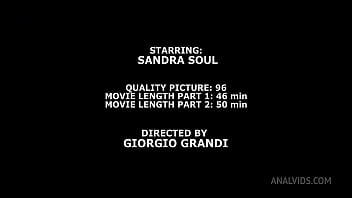 Tattooed Sandra Soul gets rough anal gangbang with deep throat and double BJ