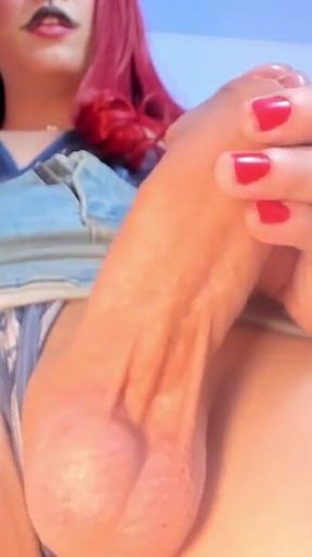Loaded Balls and Hanging Clown Lines up and Shows Her White Ass