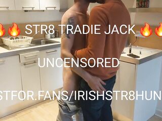 Straight Tradie Sitting on daddys lap