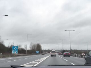 SUPER TUGJOB ON BUSY UK HIGHWAY !!! THAT BABE ASSIST ME OUT LARGE CUM !