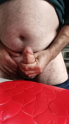Big Fat Cock Masturbating with My Cock Very Hard Until I Cum a Lot in the Foreground