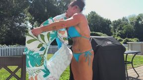 Kandy Blows & Rides: Bikini Pool Float Inflation Tease