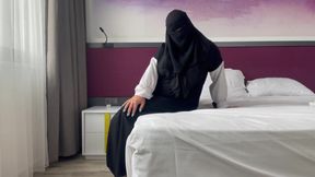 Arab Stepmom with Big Tits Masturbates in a Hotel Room