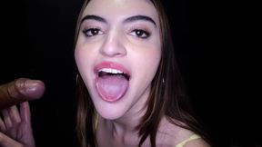 That's it Julia, now swallow the goods!