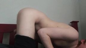 Face down and jerking off after work stripped naked arched back thick thighs white guy