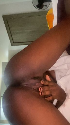 Amateur Ebony Teen Getting Fucked with Oily Cock Rubbing Pussy Played with After Sex