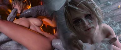 Bukkake & Gangbang Queen Ashley Is In Trouble - Resident Evil [XOMUS]