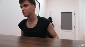 He Applies For A New Job And His New Boss Wants To See If He Can Handle Big Dick In Every Position - BigStr