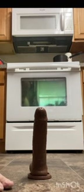 Bearded bi bear rides his thickest BBC dildo and cums on it
