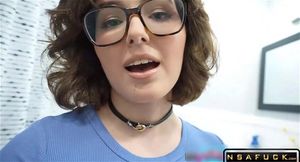 Nerdy Teen Stepsis is Wet for Cheating Stepbrother Leanna Lovings