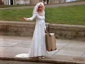 Whorish blonde bride got her wet pussy banged hard on wedding day