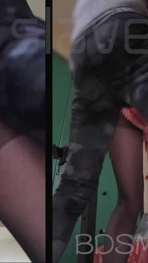 Kinky Slavedoll R Vol. 020: Anal hook, blowjob by a female in a rubber mask, anal sex, anal creampie.   Clip 2