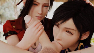 3D Hentai Compilation: Final Fantasy 7 Tifa Aerith Compilation FF7 Remake Threesome