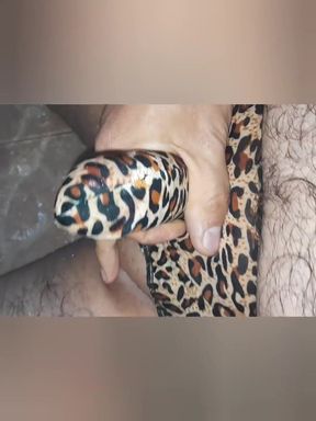 Nice Masturbation and Cum in Ti the Thing Thong