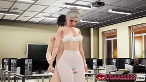 Hot Girl Victoria 3D Hentai - Thighjob Fetish Featuring Pantyhose and Big Dick Teasing, Intense Standing Fuck Creampie