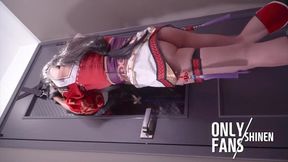 Ahri cosplay fucked raw by shemale tied up anal vibrator ladyboy